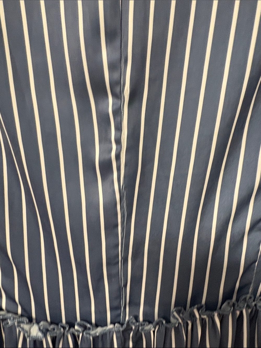 Maje Blue and White Striped Tiered Long-Sleeve Shirt Dress - Picture 11 of 11